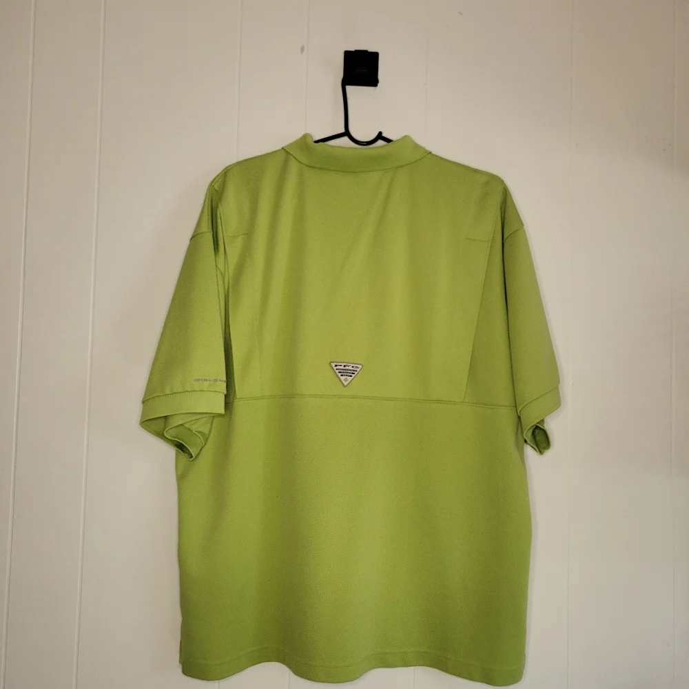 Columbia PFG Vented Green Golf Fishing Sport Dad Father Vacation Polo - Picture 7 of 9